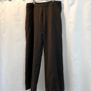 Wool striped pants in brown and black